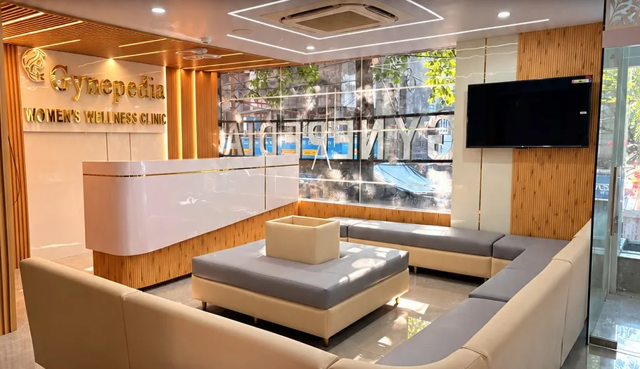 Reception and waiting area at Gynepedia Women Wellness Clinic